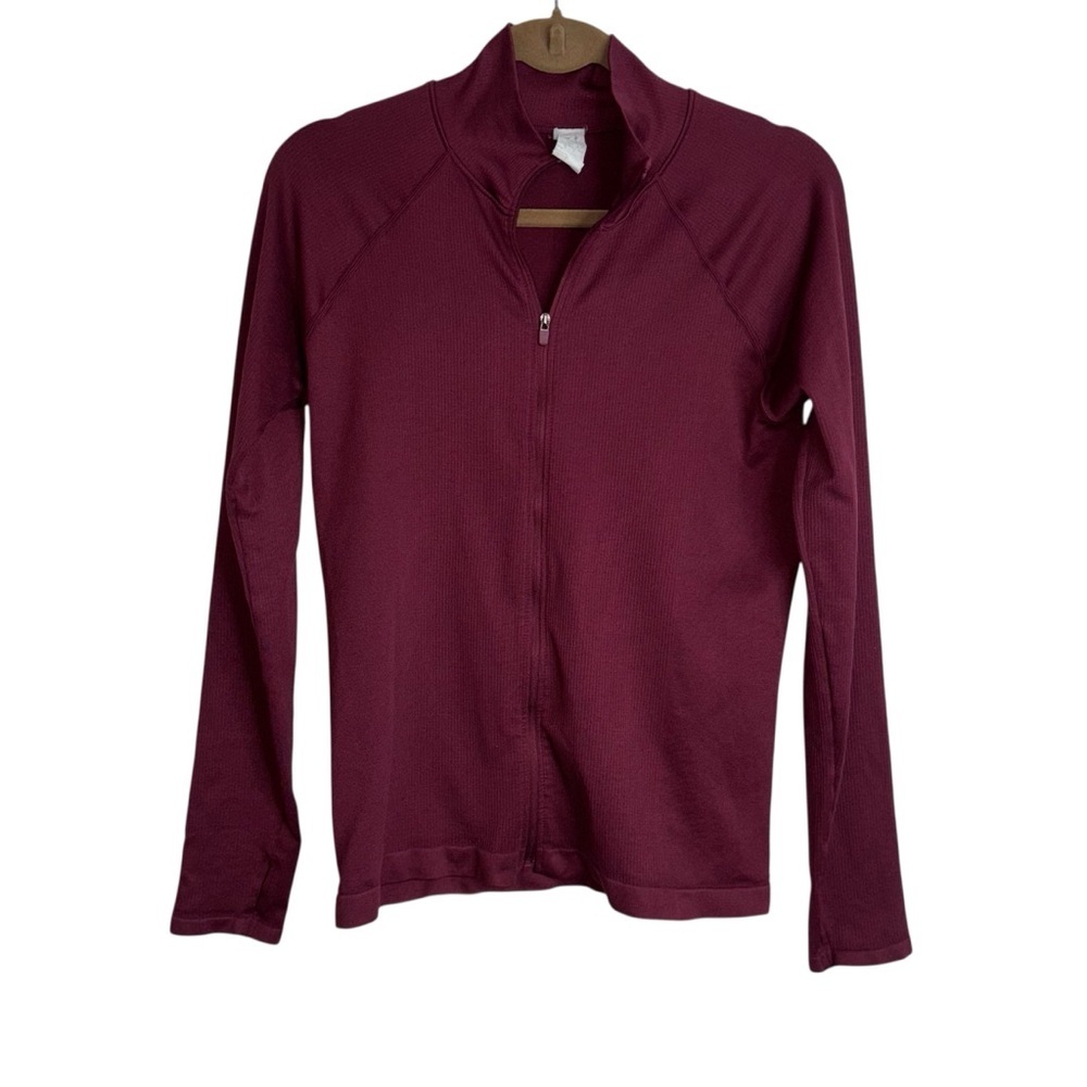 Fabletics Girls Large Maroon Zip Up Lightweight Jacket